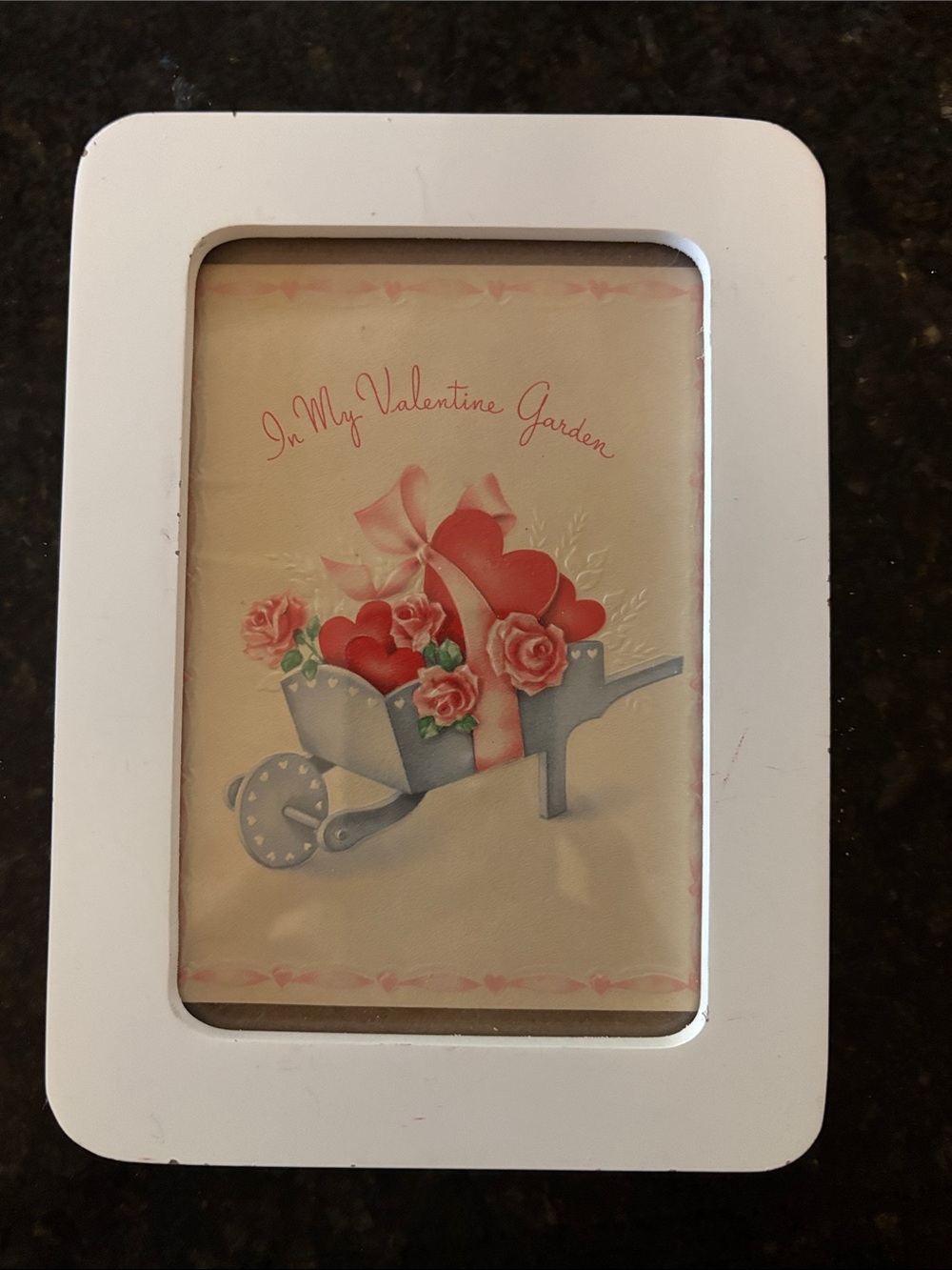 Pink Valentine Card Framed